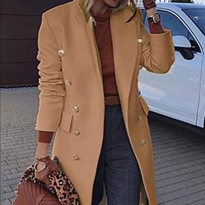 Women's Coat Daily Fall Winter Coat Double Breasted